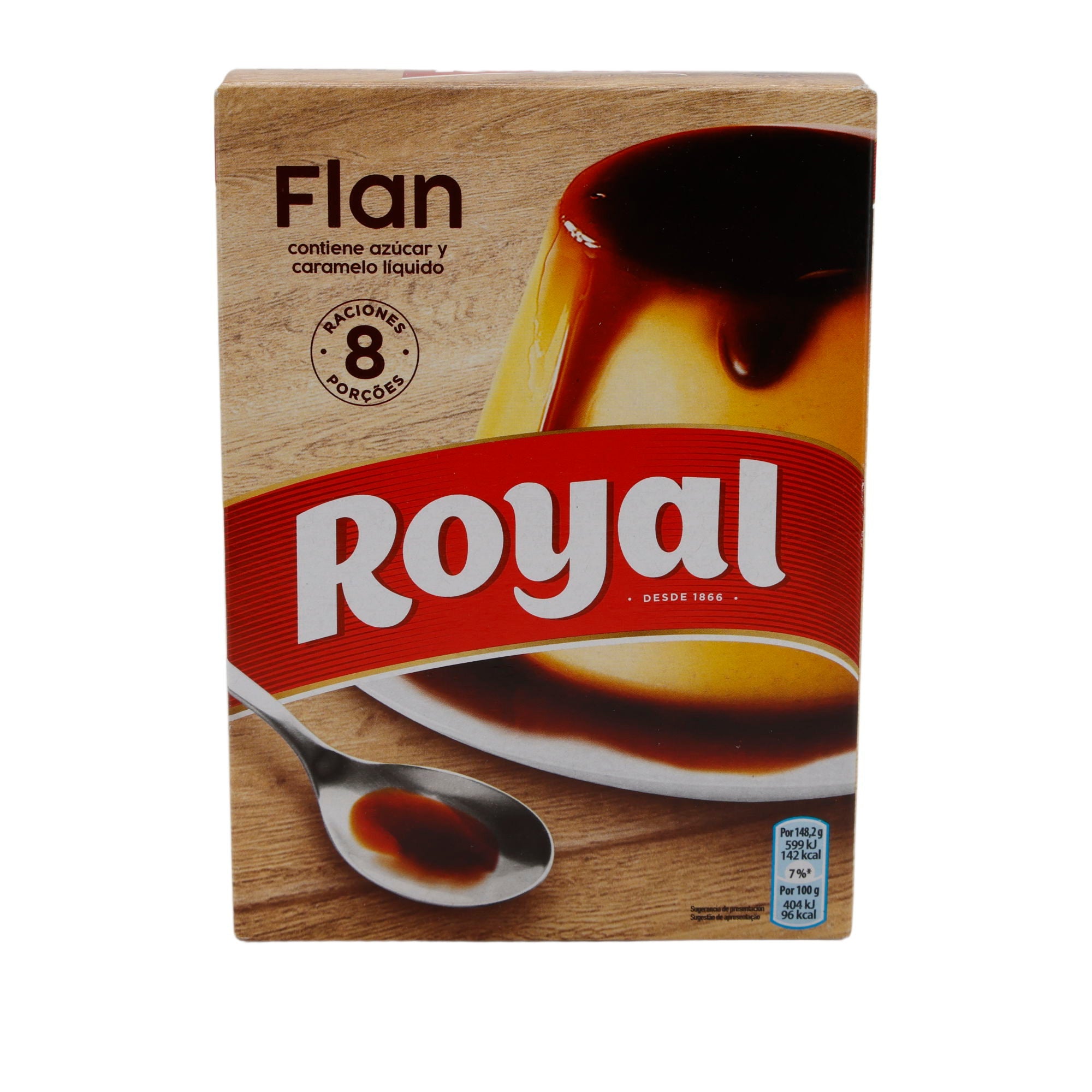 Flan Royal | Mit Karamellsauce | Klassisches Dessert mit cremigem Geschmack, 8 Portionen | 186g ROYAL